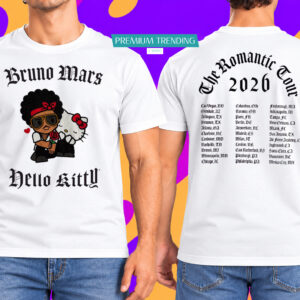 Bruno Mars Hello Kitty The Romantic Tour 2026 T-Shirt 2 Sided