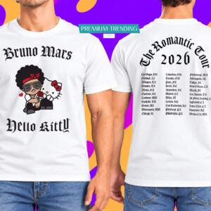 Bruno Mars Hello Kitty The Romantic Tour 2026 T-Shirt 2 Sided