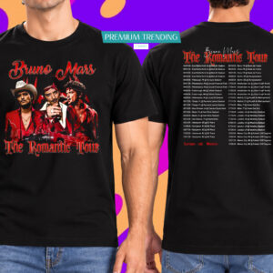 Bruno Mars Romantic Tour 2026 T-Shirt 2 Sided