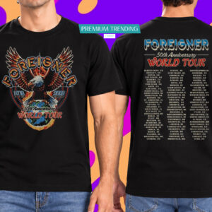 Foreigner 50th Anniversary World Tour 2026 T-Shirt 2 Sided